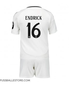 Günstige Real Madrid Endrick #16 Heimtrikotsatz Kinder 2024-25 Kurzarm (+ Kurze Hosen)